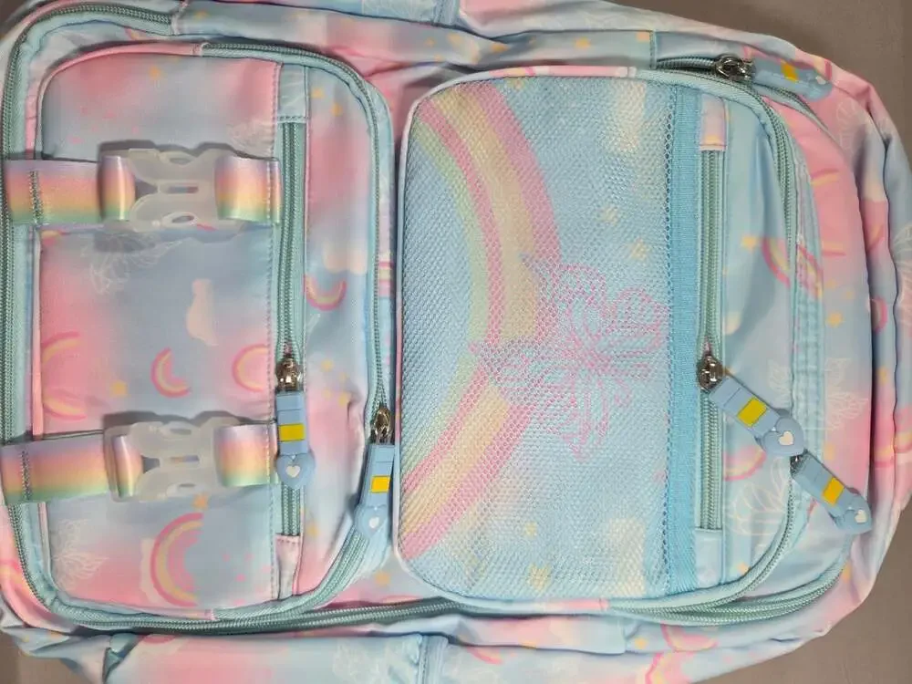 Kawaii Rainbow and Butterfly 3-Piece School Backpack Set